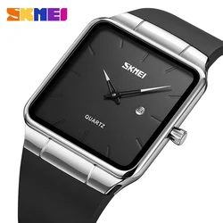 SKMEI New Casual Time Date Quartz Watches For Mens Fashion TPU Strap Wristwatches 3Bar Waterproof Clock reloj hombre