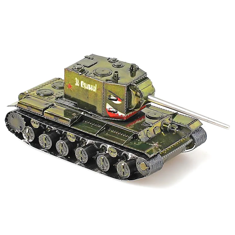 World War II Soviet KV2 Heavy Tank 3D Metal Puzzle Handmade DIY Tank Assembled Model Jigsaw Puzzle Toys Creative Christmas Gifts