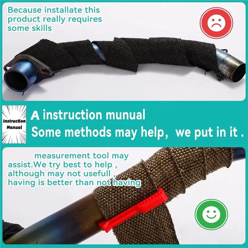 WORTHOWN-Exhaust Heat Wrap Roll Motorcycle Exhaust Insulation Thermal Insulation Tools Thermal Insulation Cotton