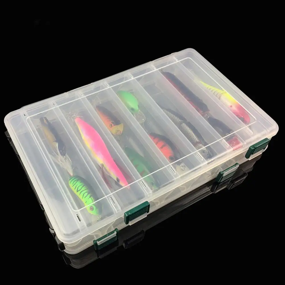 

14 Grid Fishing Lure Bait Hooks Box Large Capacity Double Sided Fishing Tackle Storage Box Multifunctional Fishing Accessories
