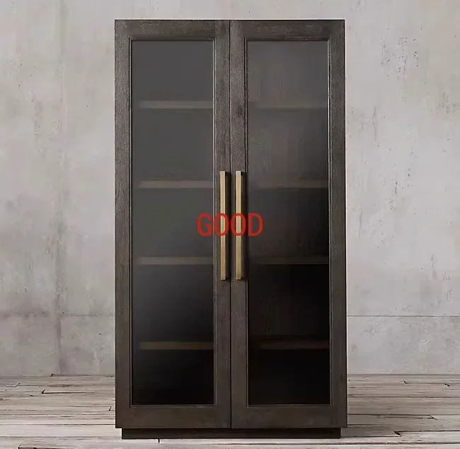 Antique Antique Double-Door Storage Wardrobe American Villa Wardrobe Storage Cabinet