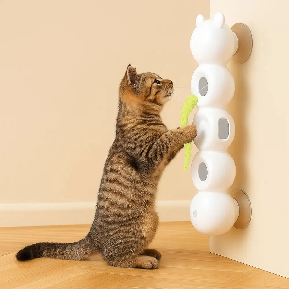 

Funny USB Rechargeable Intelligent Sensor Cat with Tail Scratch Resistant Interactive Cat Suction Cup Teasing Cat Indoor Cats