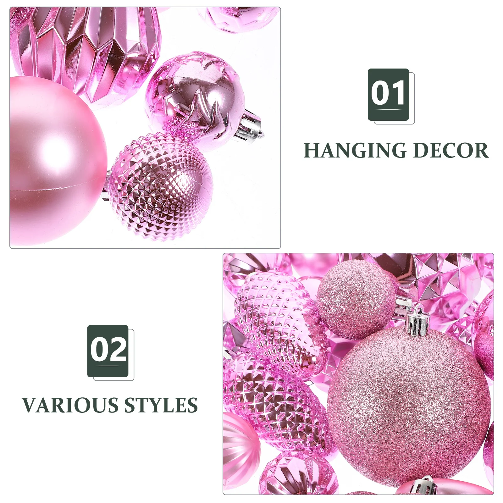 

45Pcs Christmas Decorations Balls Reusable Xmas Tree Ornament Set with Star Romantic Theme for Indoor Outdoor Use