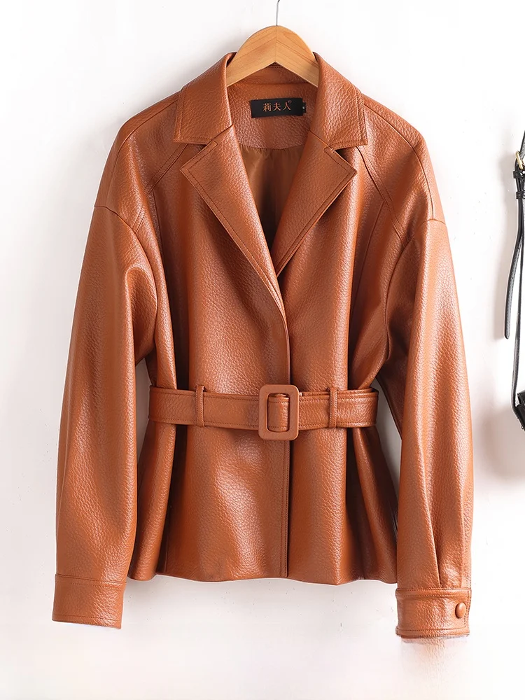 

Женская приталенная куртка из натуральной овчины Haining, корейский стиль, весна-осень, новая модная коллекция