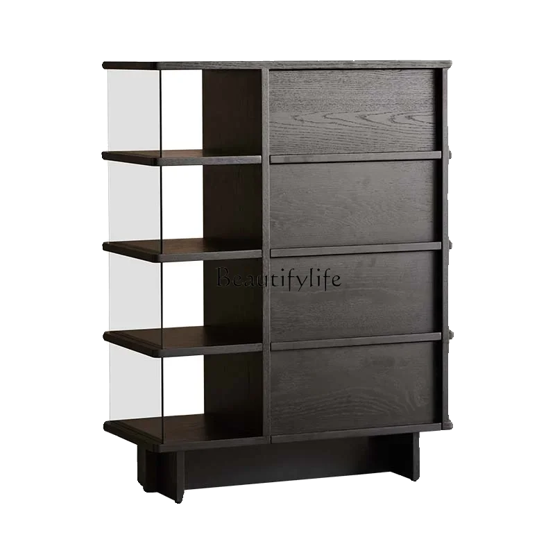 

FG43*Modern simple solid wood dining side cabinet against the wall living room light luxury storage cabinet