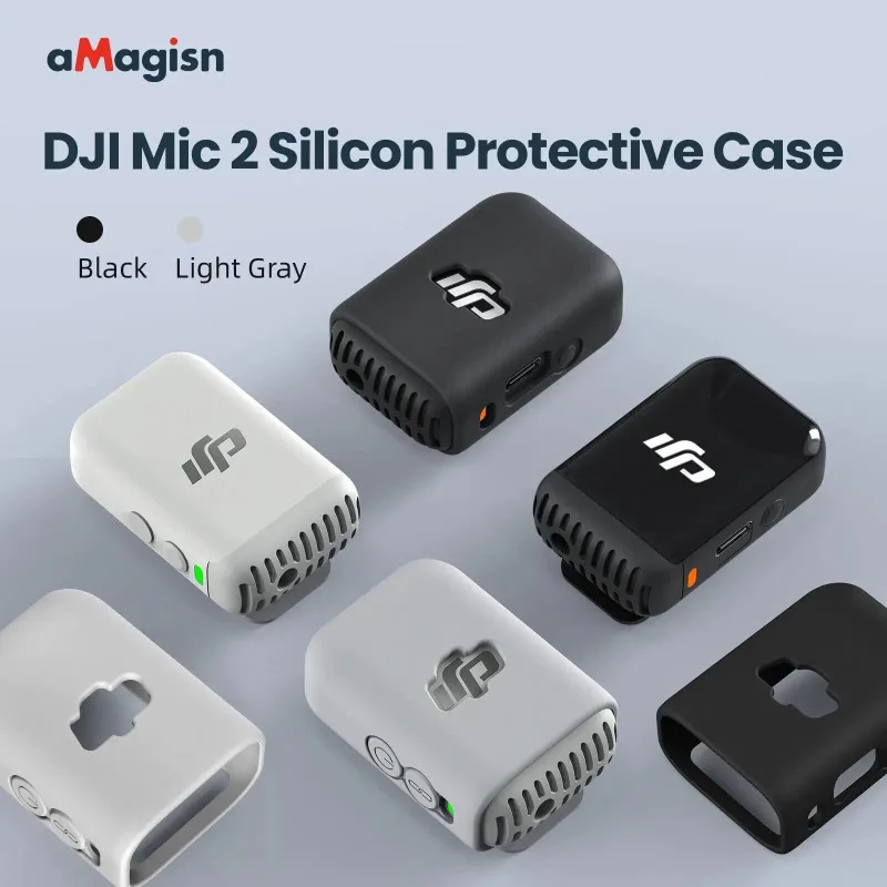 aMagisn For DJI Mic2 Silicone Case Action Camera Vlog Protector Microphone Accessories