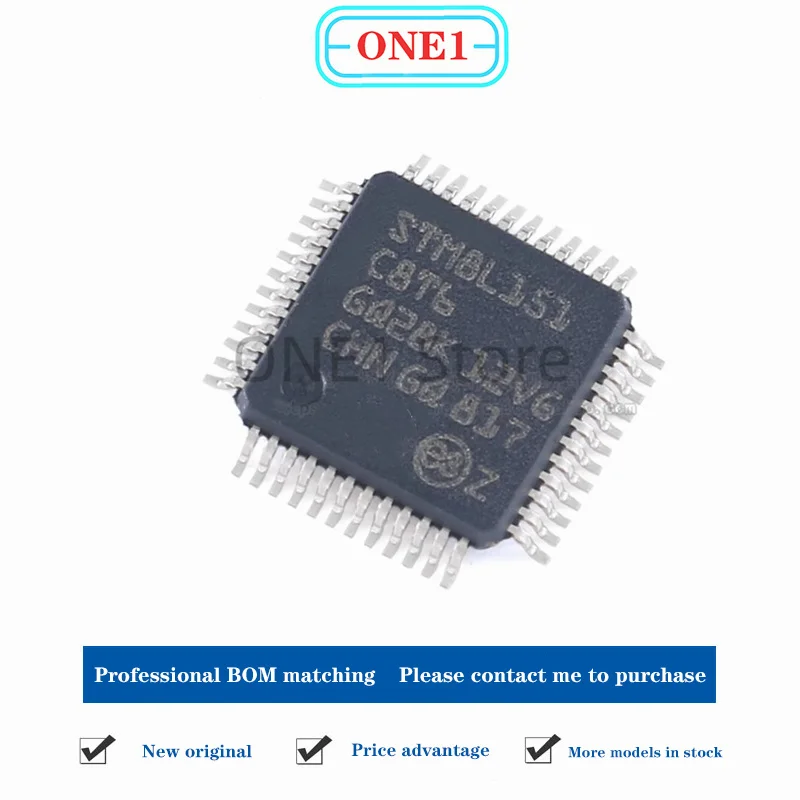 1 unids/lote nuevo original STM8L151C8T6 LQFP-48 16MHz/64KB memoria flash/microcontrolador de 8 bits-MCU