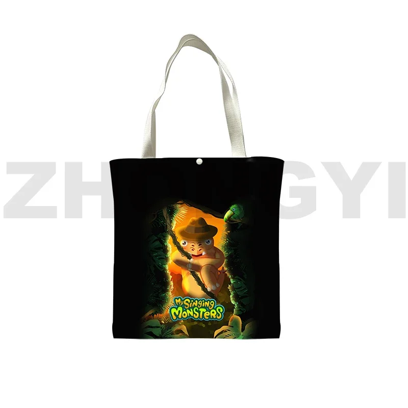 3D Game My Singing Monsters Handbags Daily Bag for Women Crossbody Bags Men Anime Tote Bag Foldable Shopping Bags for Groceries