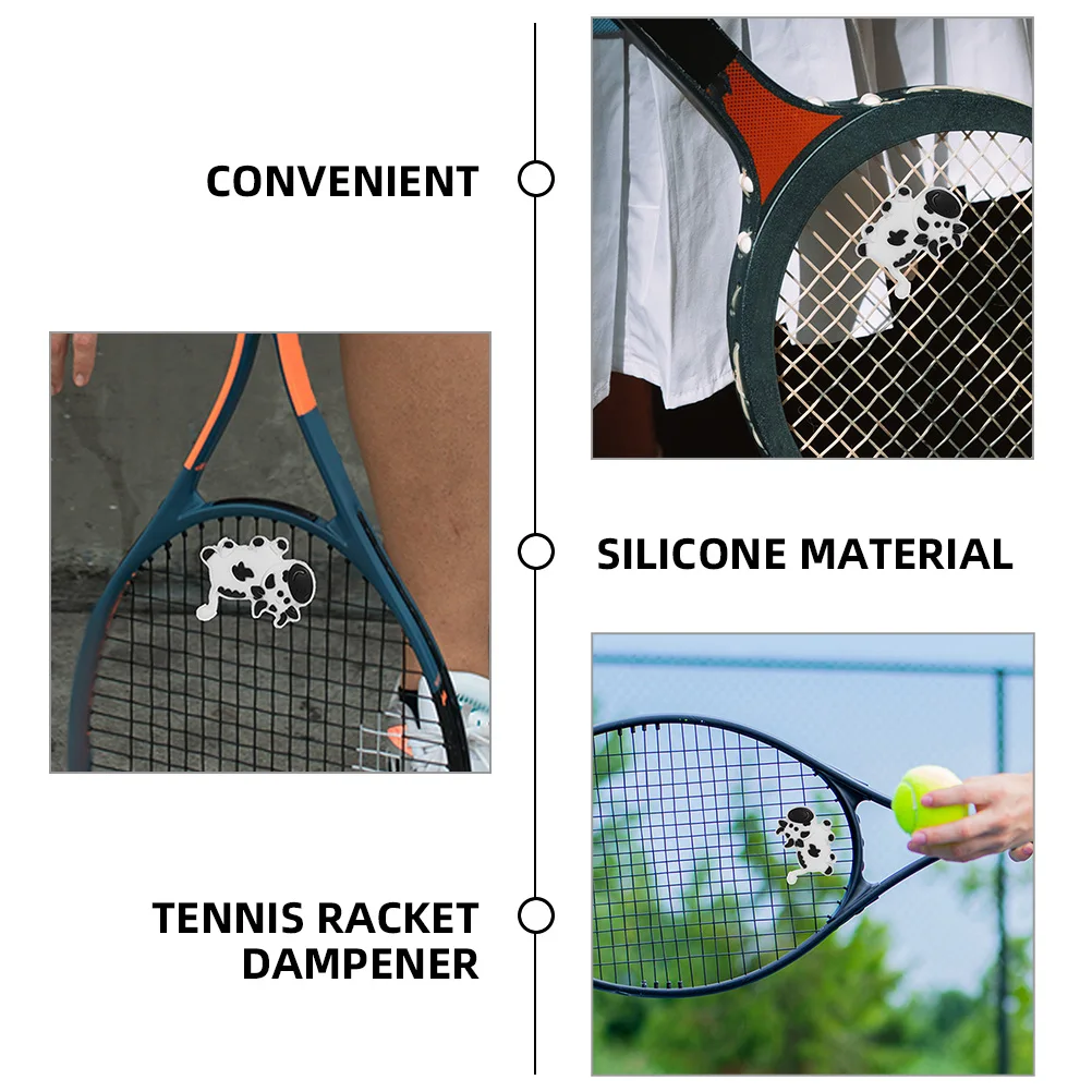 Amortiguador de raqueta de tenis con forma de Animal de silicona, reductor de vibración, diseño de flor único, duradero y cómodo, 4 Uds.