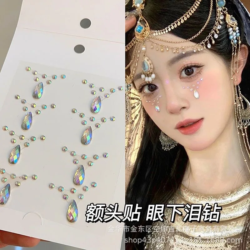 Self Adhesive Fairy Tear Drop Rhinestone Under Eye Face Stickers for Princess Makeup Photoshoot Instagram Glitter Gems