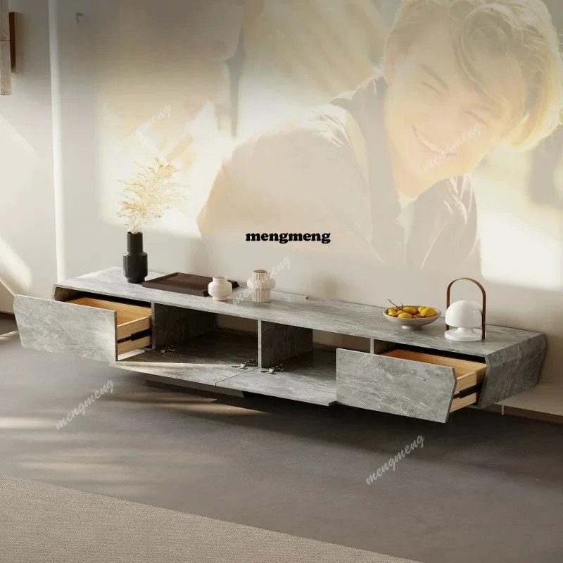 

Wabi Sand Wind Suspension TV Cabinet Integrated Against the Wall Italian Designer Living Room TV Cabinet