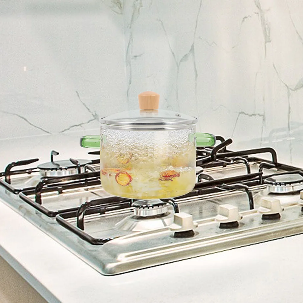 

Double Ear Pot Clear Soup Pot Glass Cooking Transparent Lid Clear Soup Kitchen Pots Small Noodle Stew Cookware
