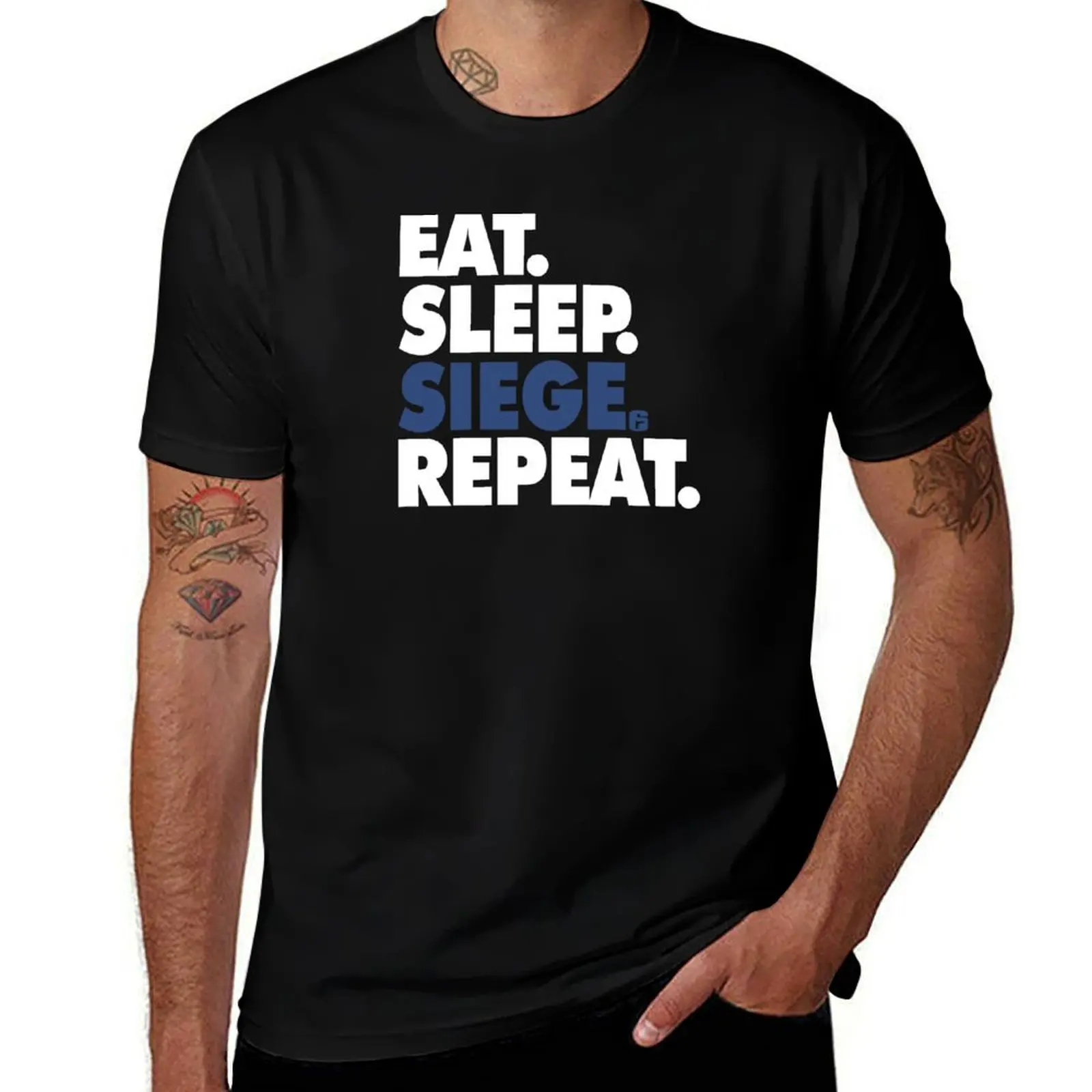 

Eat, Sleep, Siege, Repeat - Funny, Rainbow Six Seige, Gaming T-Shirt t shirts for man pack white t shirts for man cotton T-shirt