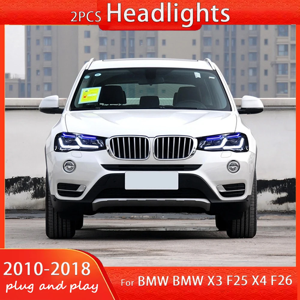 

Автомобильные светодиодные фары Автомобильные фары для BMW X3 F25 2010-2018 X4 F26 Светодиодные передние фары в сборе Аксессуары