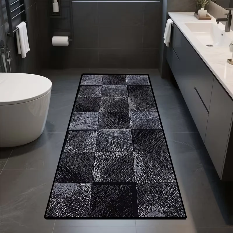 Modern Elegant Long Rectangular Area Mat Ideal for Living Room Bathroom Laundry Room and Study Home Decor Mat Geometric Mat Home