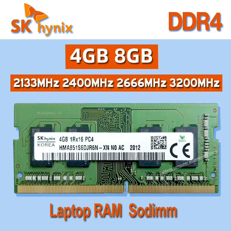 SK Hynix RAM DDR4 4GB 8GB 2133MHz 2400MHz 2666MHz 3200MHz  Laptop Memory 1Rx16 1RX8 2Rx8 PC4 2133P 2400T 2666V 3200AA SODIMM