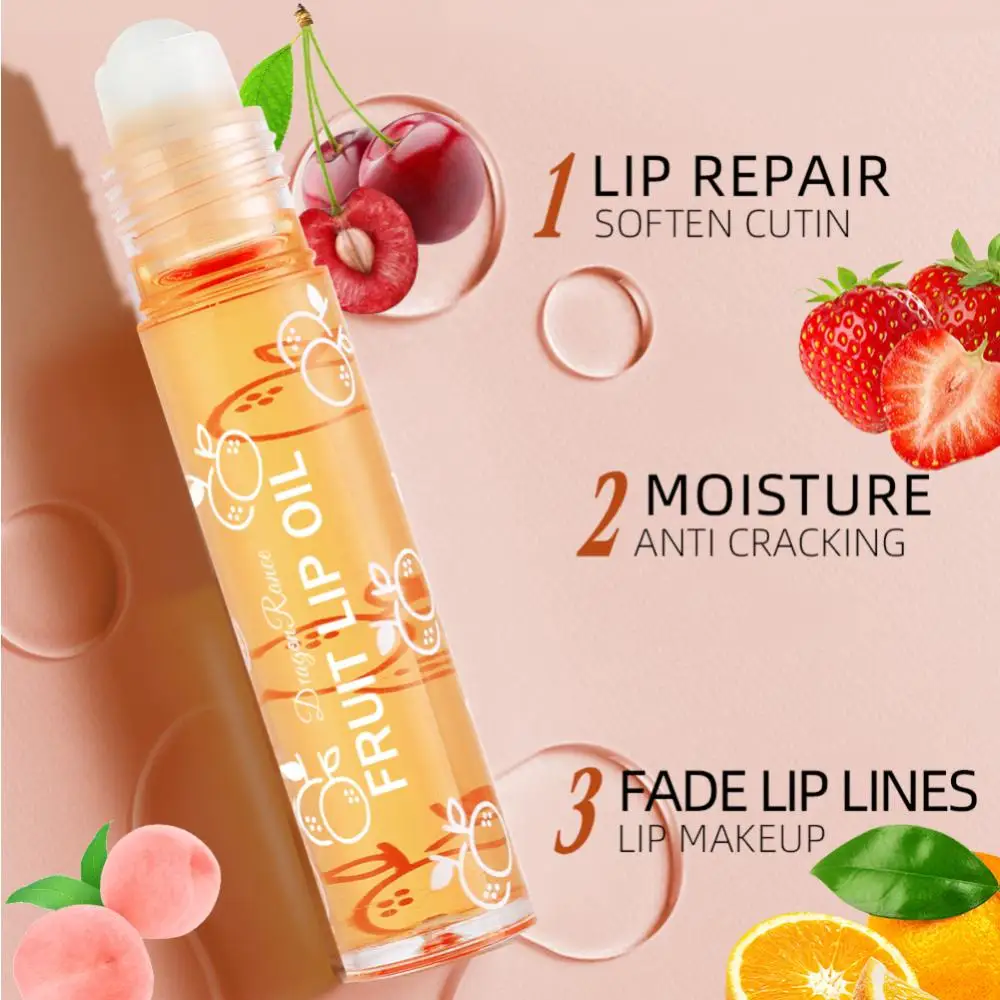 Fruit Lip Gloss Transparent Lip Oil Moisturizing Reducing Lip Lines Nourishes Lips Waterproof Long-lasting Lip Gloss Cosmetics