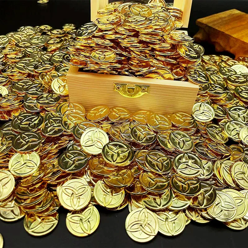Genshin Impact Mora Cosplay Coins Anime Metal Golden Collection Xmas Birthday Gifts Festival Decor 10Pcs