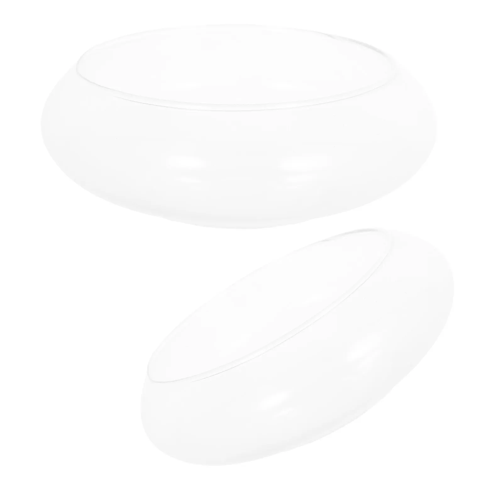 2Pcs Hydroponic Shallow Glass Fish Bowl Planter Transparent Betta Fish Aquarium Desktop Succulent Plant Pot Office Table