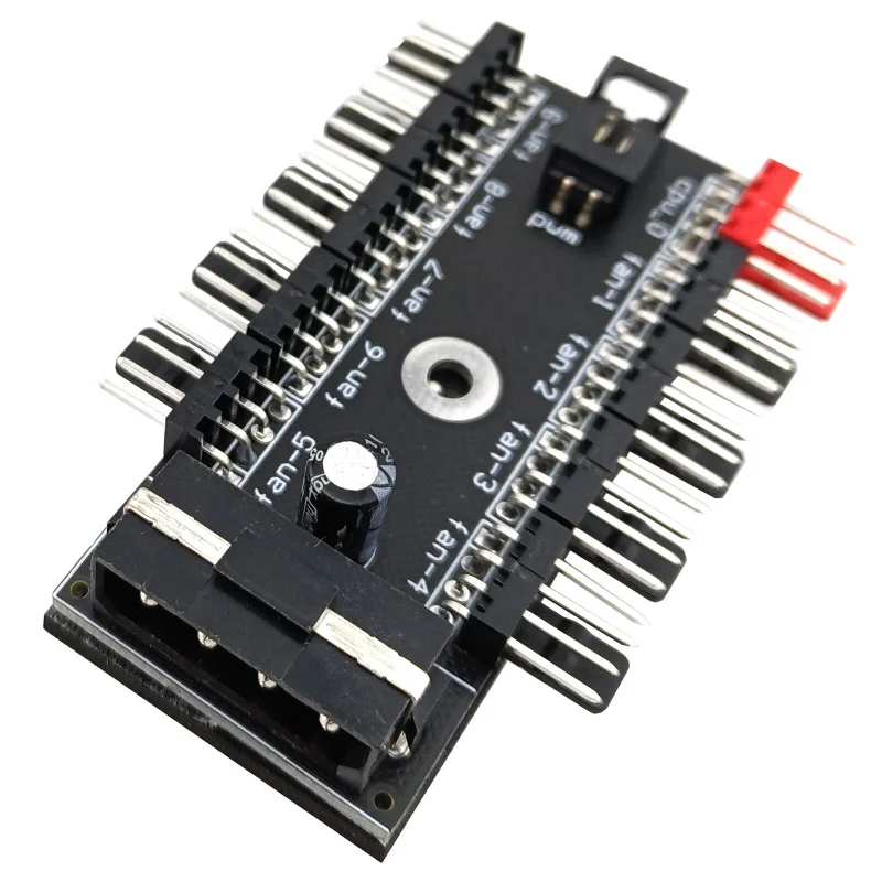 Z PC Fan 4pin 10 Channel Splitter IDE 12V Power Connector Adapter Hub PWM Cable