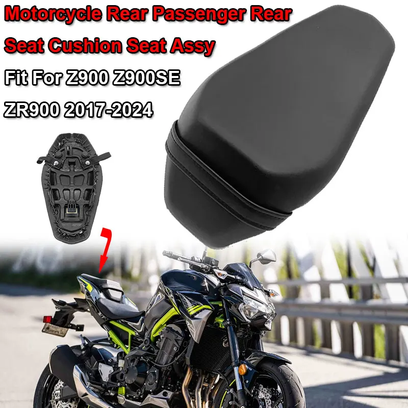 Fit For KAWASAKI Z900 ZR900 Z900SE Z 900 2017-2024 Motorcycle Black Rear Seat Cushion Pressure Relief Comfortable Passenger Pads