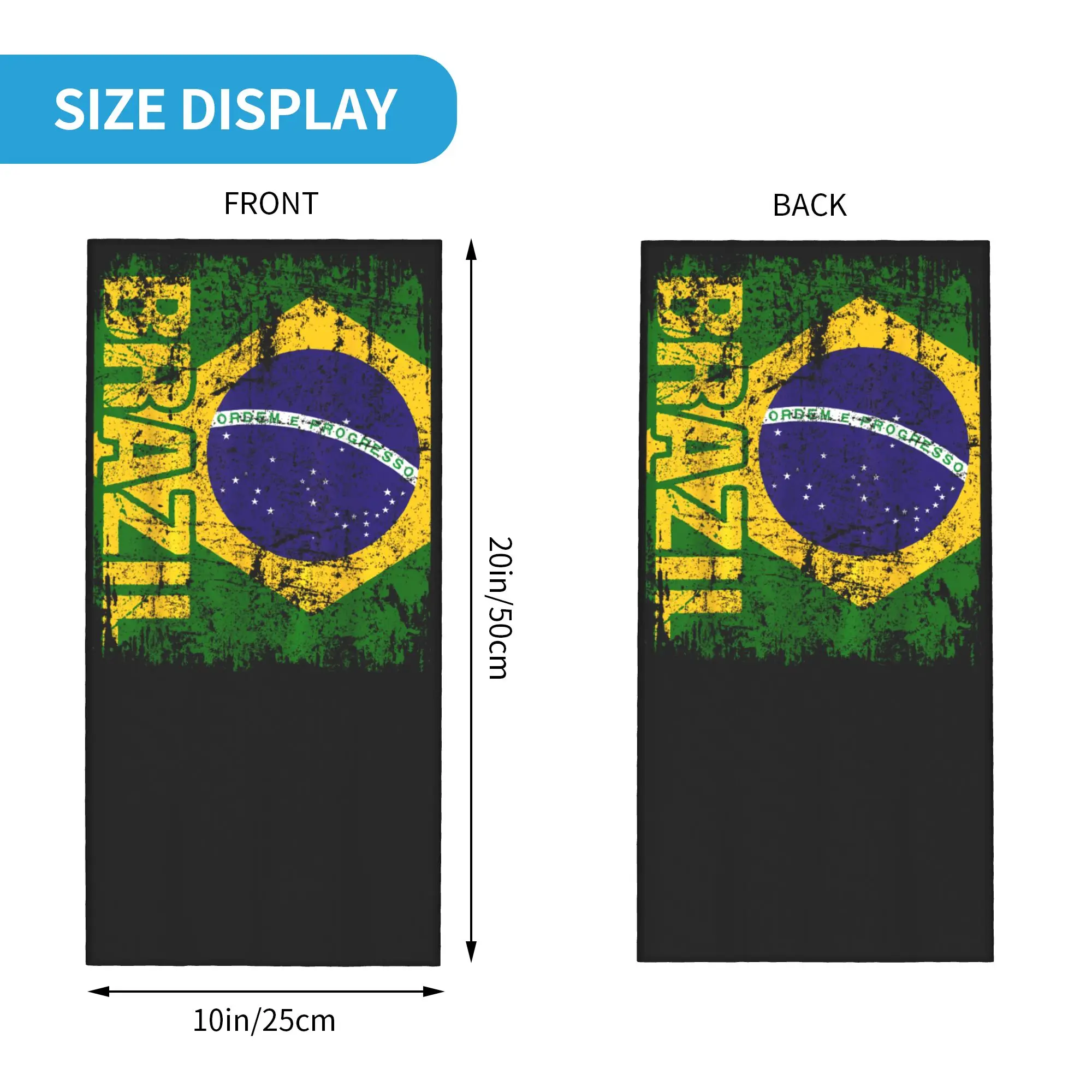 Brazilian Flag of Brazil BR Pride Bandana Neck Gaiter Souvenir Balaclavas Face Mask Scarf Multi-use Headband Men Women Adult