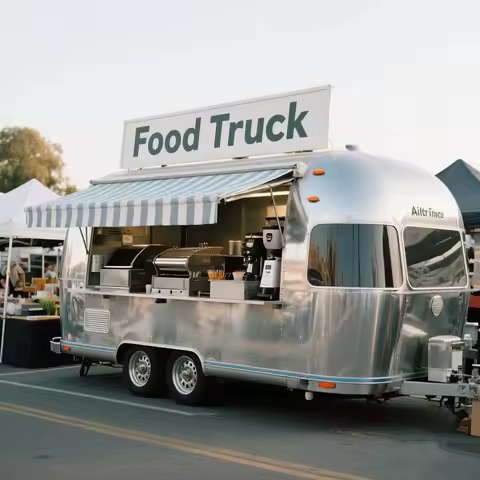 Mobile Food Truck Towable Mirror Food Trailer Customizable Caravan Food Trailers for Sale Europe with CE DOT