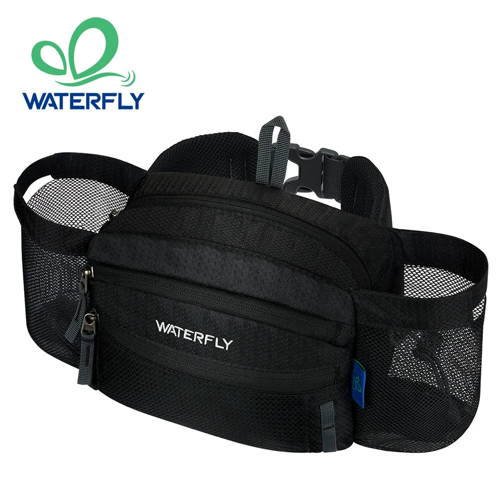 

WATERFLY Fanny Pack Waist Bag Waist Pack For Women Men With Two Water Bottle Holder Hiking Fanny Pack For DogWalking Cycling