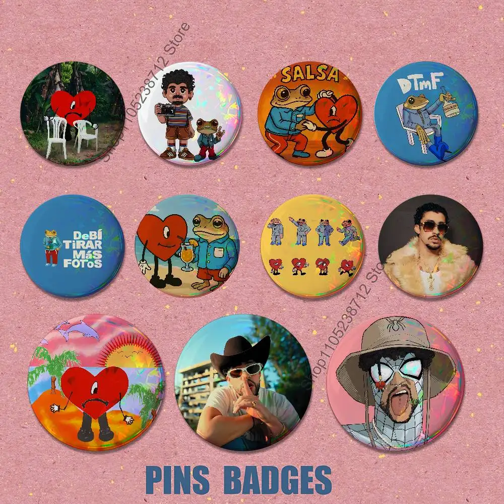 

B-Bads B-Bunnys Button Pin Bright Printed Icon Gift For Friends Badge Collar Brooch Lapel Pin Metal