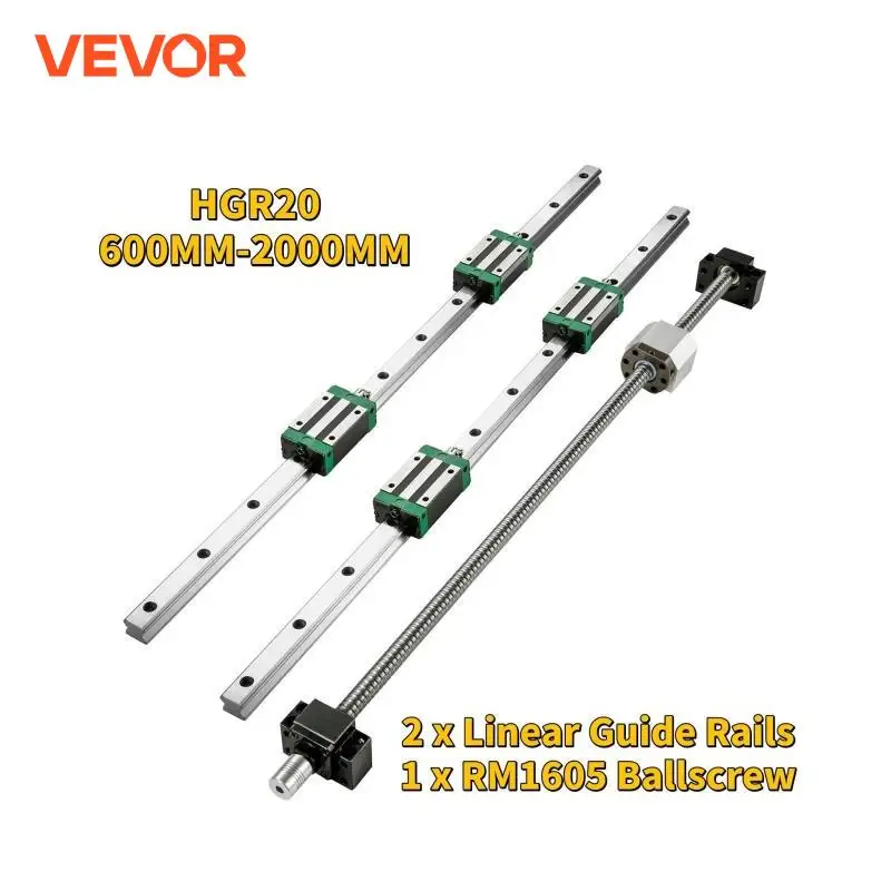 VEVOR Carril de Guía Lineal Guías Lineales HGR20-700mm para Kit CNC Recorrido Carril de Deslizamiento Lineal para Kit CNC Adecuado para Equipos