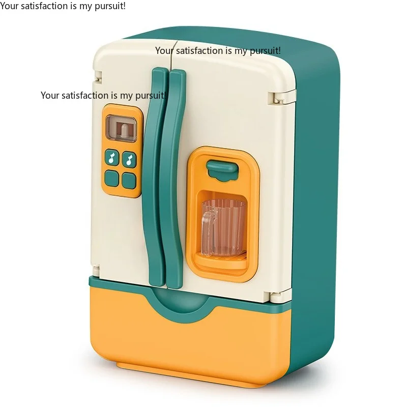for Kids pretend play double-door fridge toy with light and mist, large parent-child interactive toy