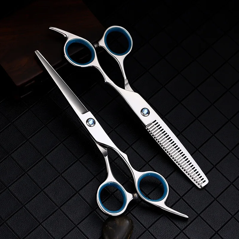 

Hairdresser 6-Inch Professional Hairdresser Household Two-In-One Flat Tooth Clipper Thinning Hairdressing Scissors Set