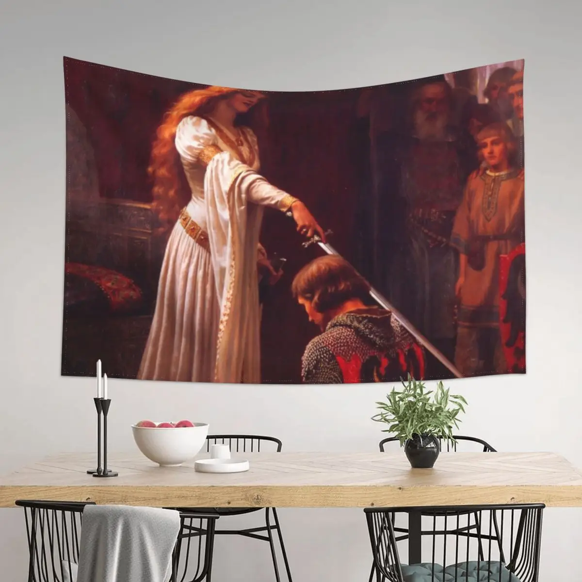 

Edmund Blair Leighton - The Accolade Tapestry Wall Decoration Items Bathroom Decor Outdoor Decor Tapestry