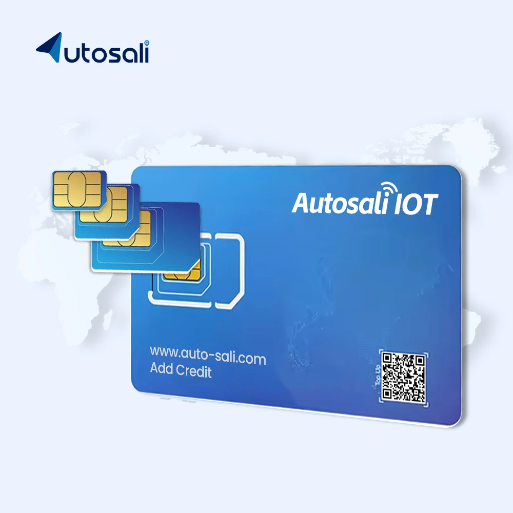 Autosali Global M2M IOT SIM Card Support 2G 3G 4G Cat 1for Tracking Device Asset Vehicle 30mb/month * 12