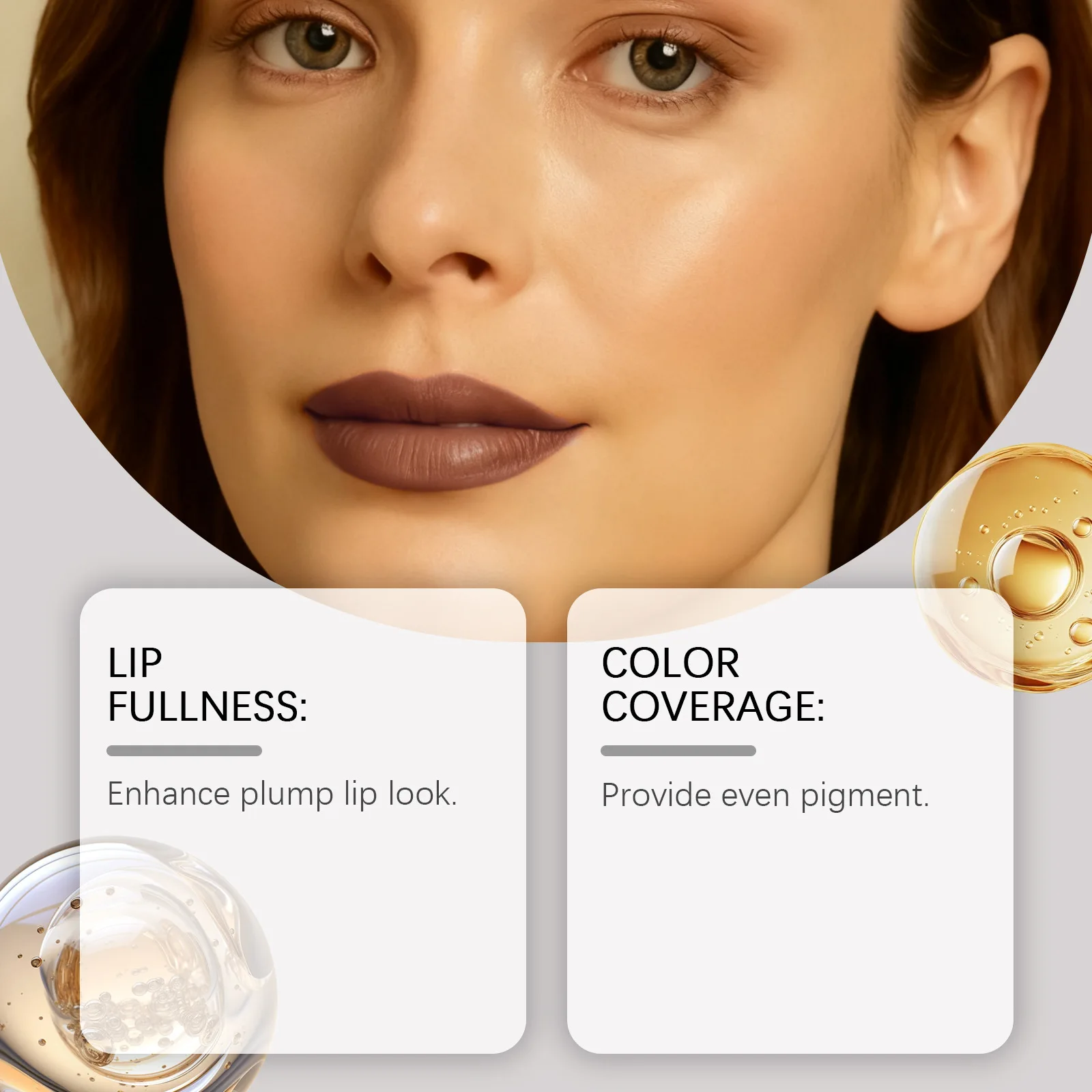 Jasnobrązowy konturówka do ust, która modeluje naturalny, trójwymiarowy kształt ust i jest łatwa w aplikacji do codziennego makijażu.