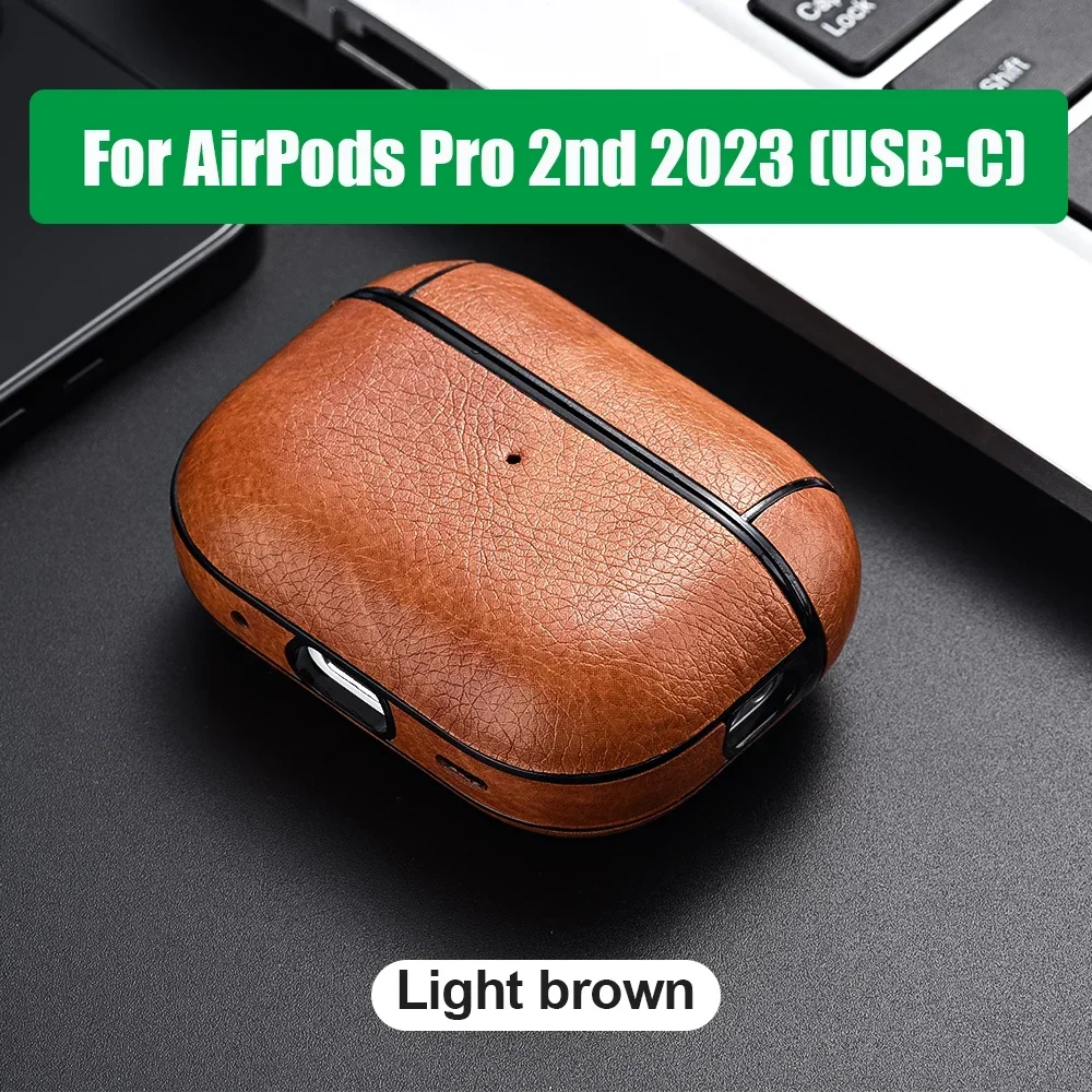 Case For Airpods Pro 2 Leather Plain Color Wireless Headphone Cover For Airpods 3 1 2nd 3rd Generation Pro USB C airpod pro case