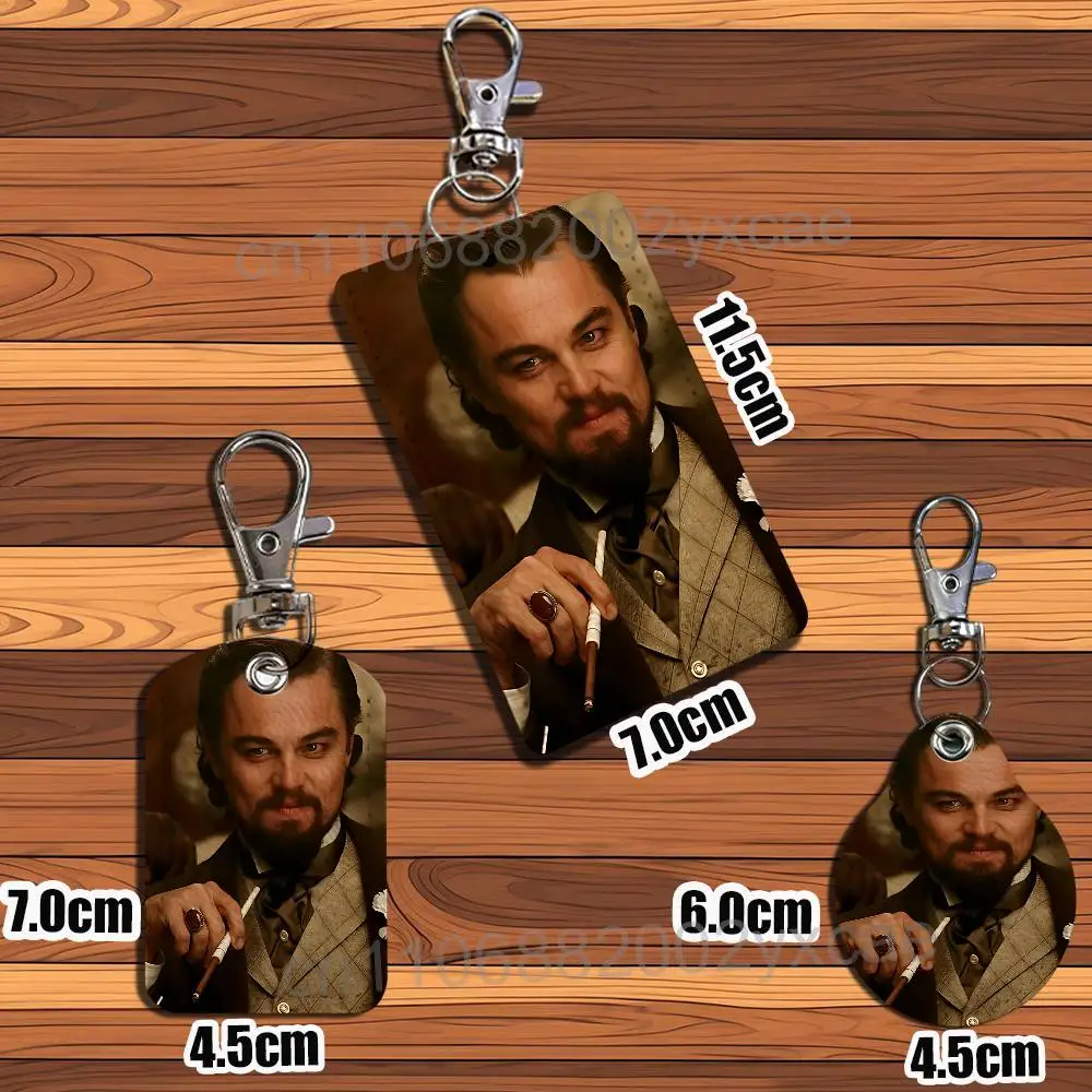 Make it count Leonardo DiCaprio Leather Keychain Badge Holder with Lanyard  ID/Access Card Holder Key Ring Accessory Gift Option view 5
