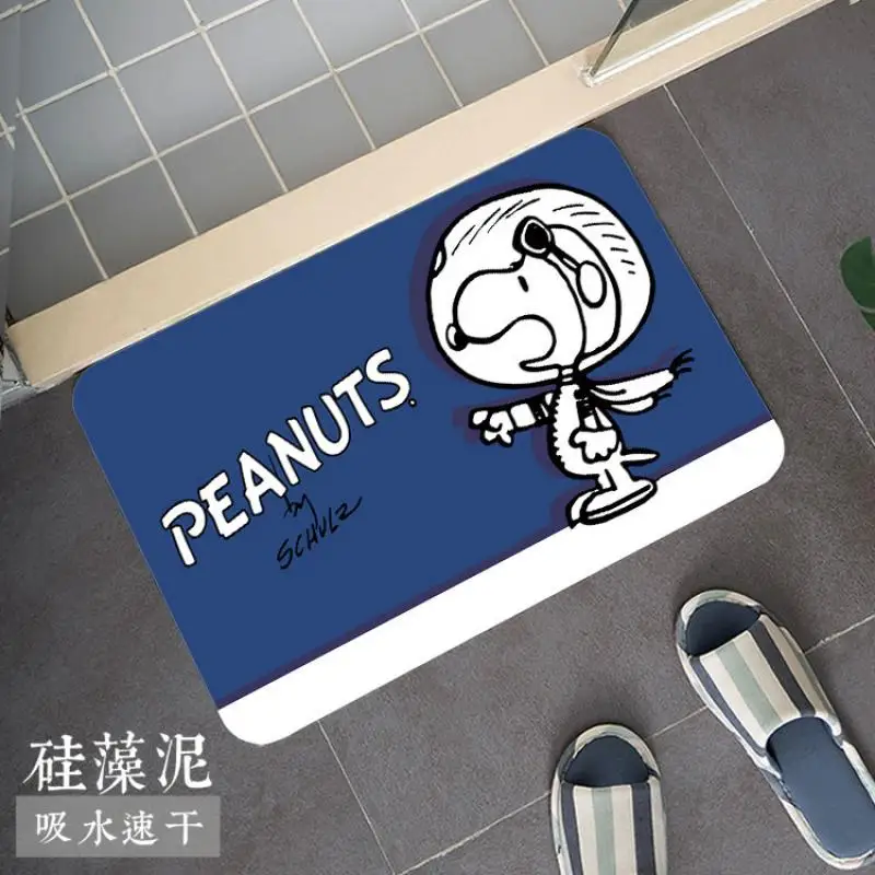 Snoopy Cartoon Diatom Foot Pads Home Bathroom Non-Slip Absorbent Floor Mat Kawaii Anime Soft Non-Woven Fabric Bedroom Carpet