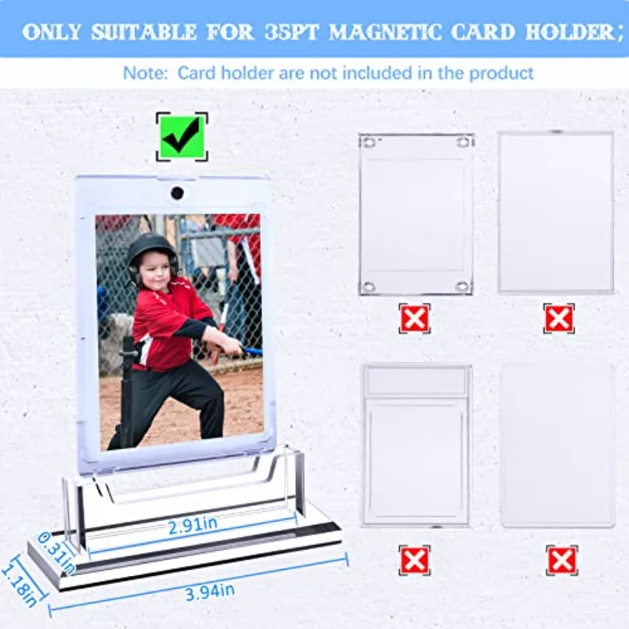 4 Pack Magnetic Card Holder Base TradingCard display Stand Protector Sleeves Protector Case Base for baseball Case Strd Cards F