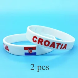 2pcs Croatia Flag Silicone Bracelets Sport Game Wristbands Croatian Wrist Strap for Men Women Rubber Band Fashion Accessories