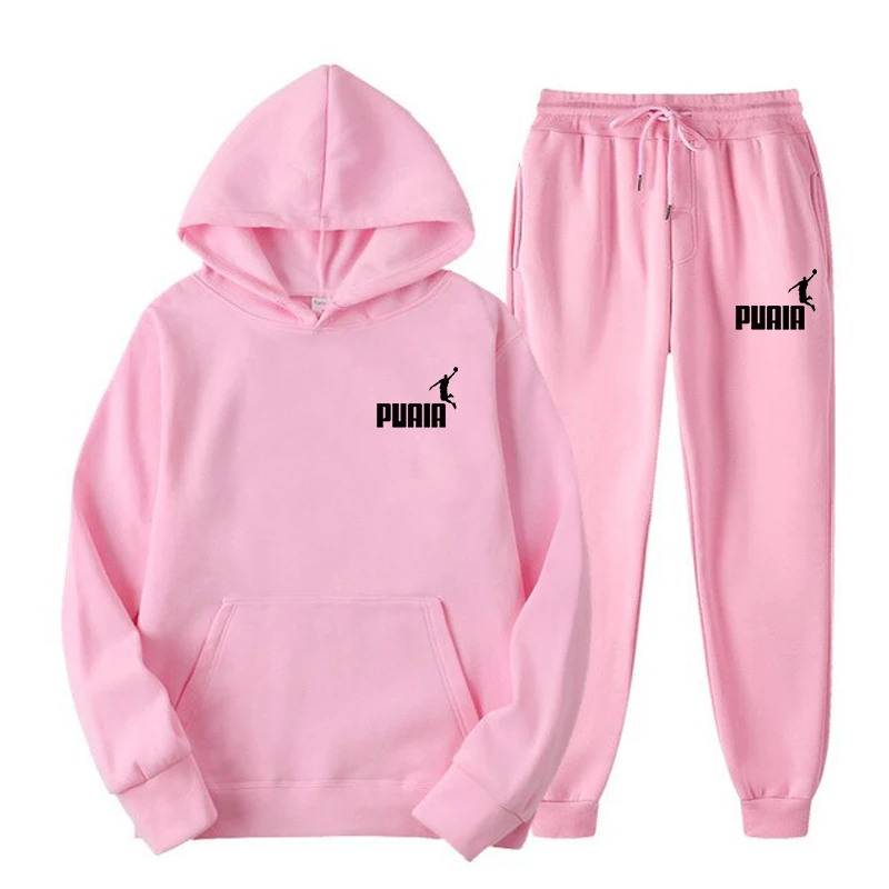 Nuova giacca con cappuccio da uomo e da donna Fashion Street Casual Set autunno/inverno spazzolato Sweatwear + pantaloni 2024 Set multicolore