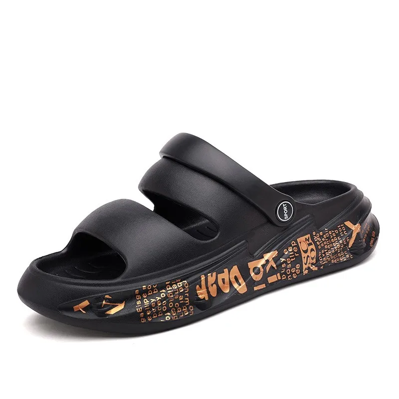 نعال رجالية داخلية وخارجية مانعة للانزلاق ، منزلقات شاطئ ، صنادل رياضية ناعمة من إيفا ، أحذية صيفية ، موضة جديدة