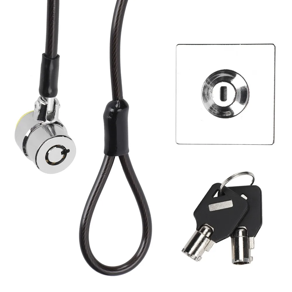3*7 Keyhole Laptop Lock with 2 Keys with Lock Base Cable Lock 2 m Cable Swivel Joint for OS/X /Lenovo/ Asus/ iMac /Surface