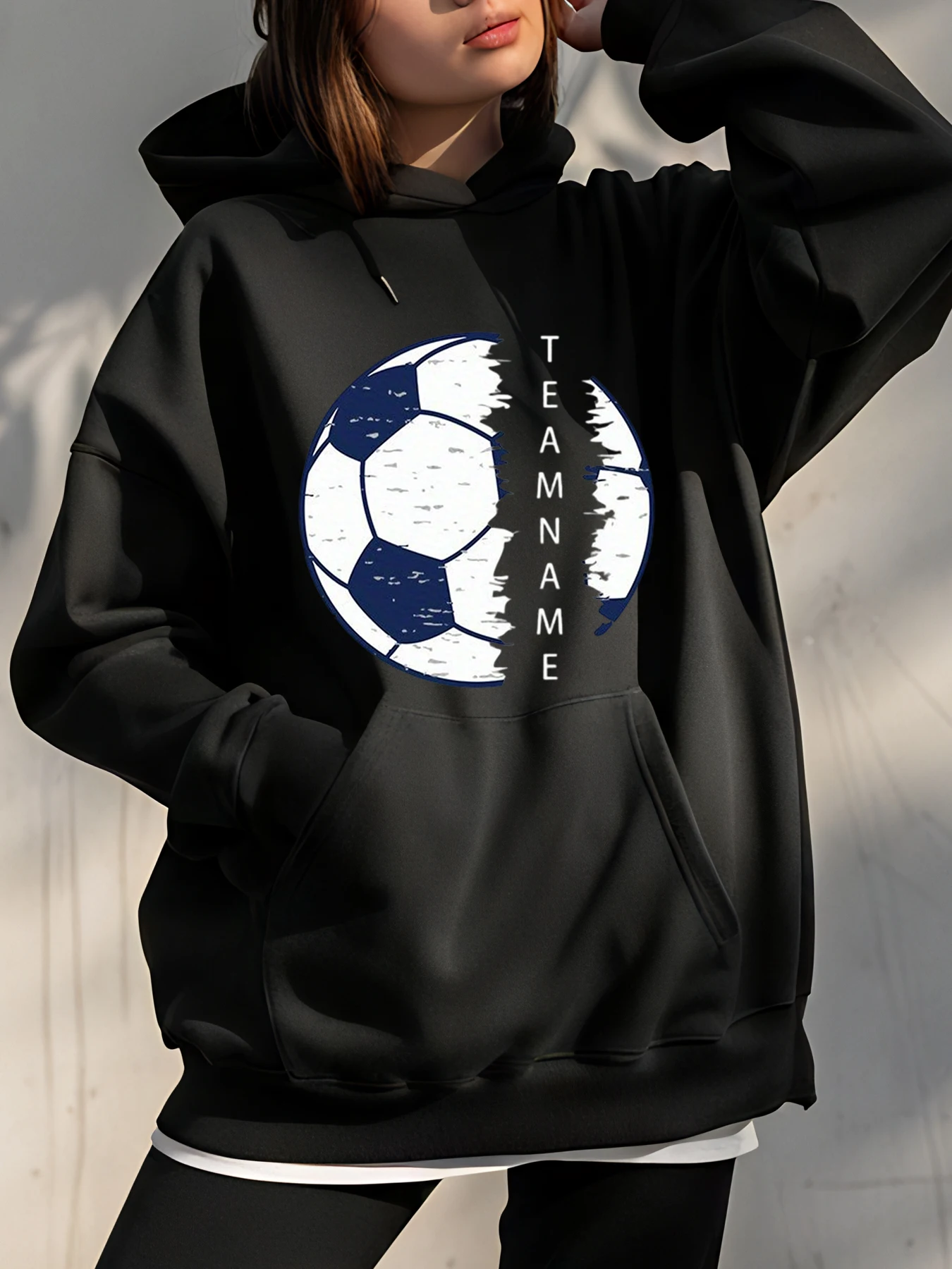

Футбольная толстовка с принтом футбольного мяча, унисекс, повседневная спортивная толстовка для мужчин и женщин, командная одежда для фанатов
