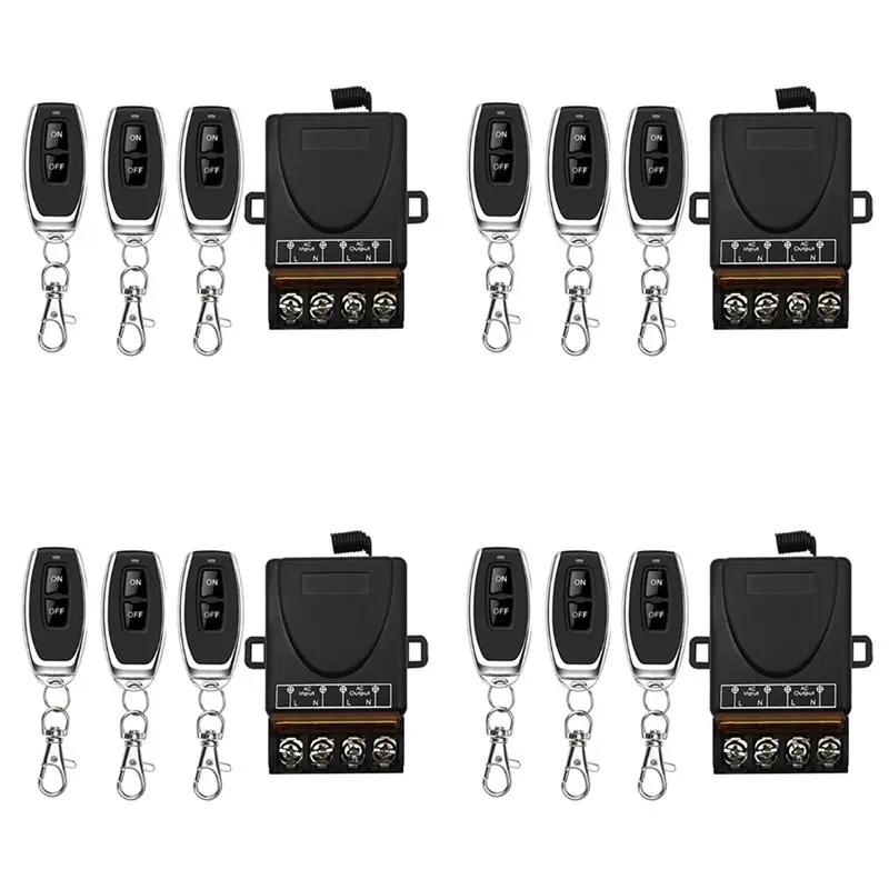 B04C-4X AC 220V 30A 1CH 433Mhz Wireless Remote Control Switch RF Relay Receiver + On/Off Transmitter
