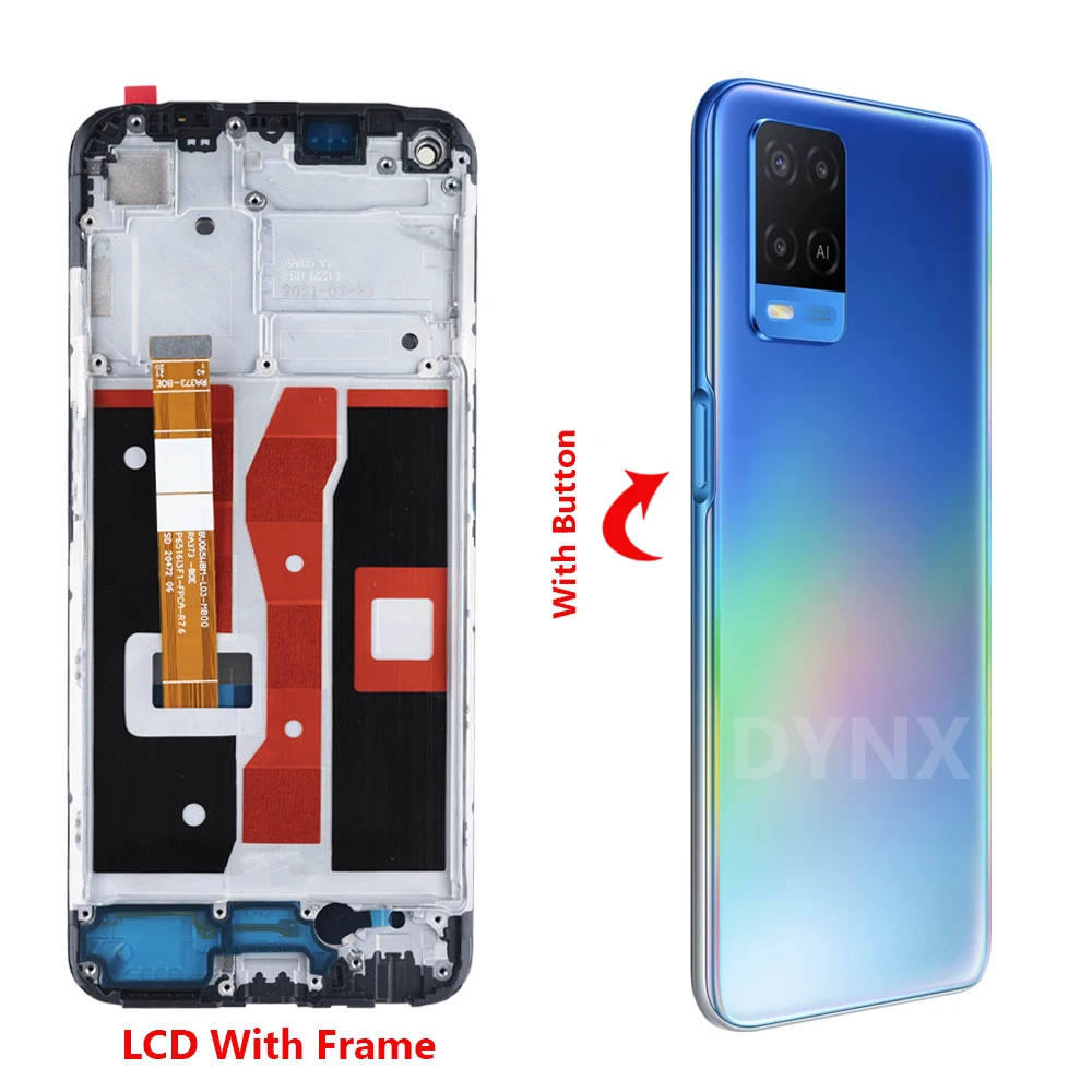 Display For Oppo A54 4G CPH2239 Lcd Display Touch Screen Digitizer Assembly with Frame For Oppo A54 5G CPH2195 OPG02