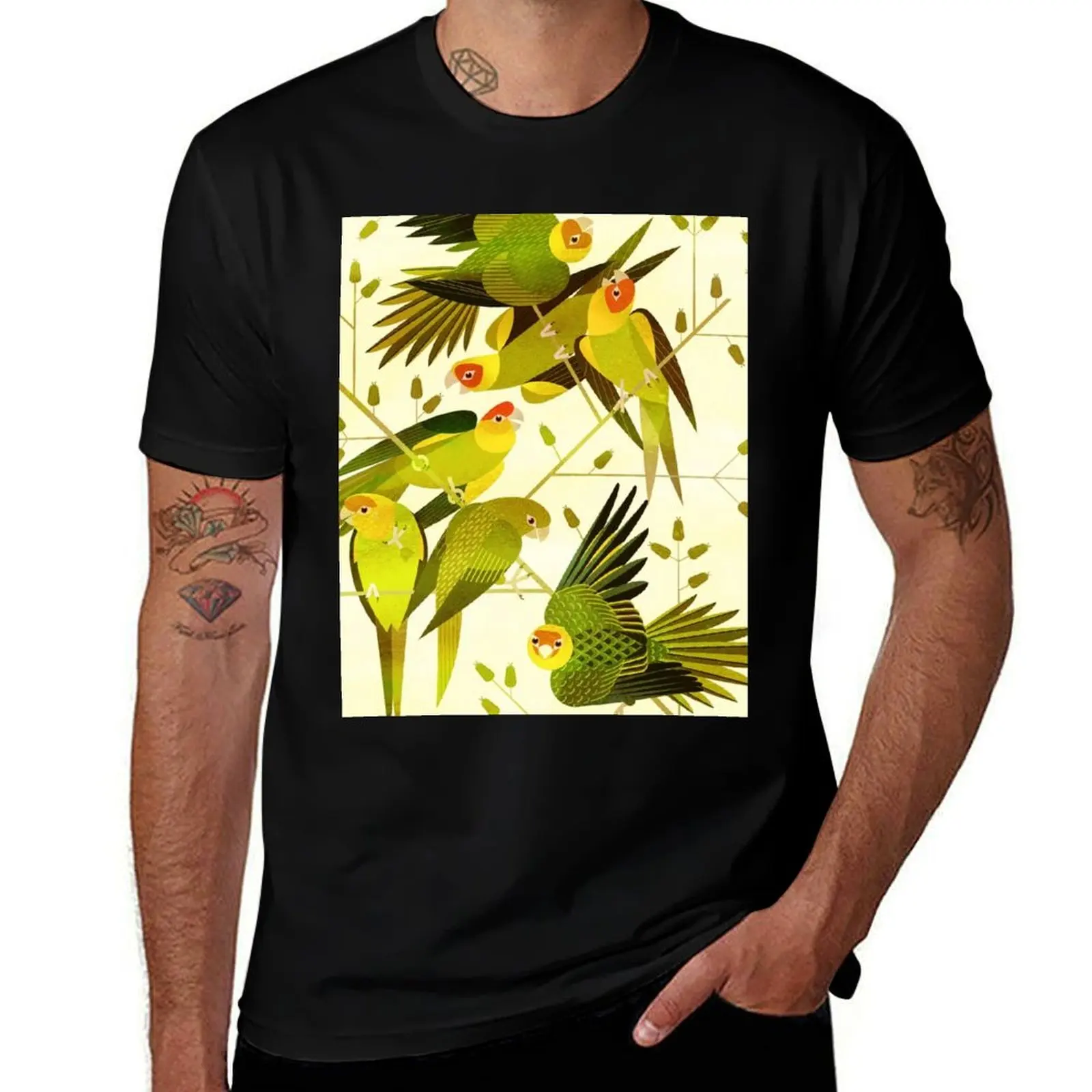 

t funny Parakeet quality t t high Carolina printed shirts T-Shirt cotton for man shirts shirts man