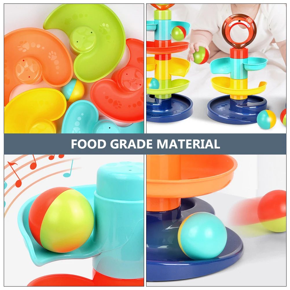 

Colorful Turret Track Toy Educational Sliding Tower Plaything Creative Puzzle Plastic Baby Child Learning Multicolor Building