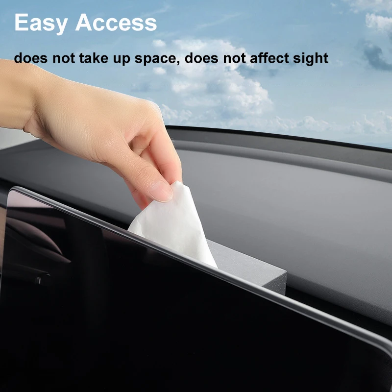 For Tesla Model 3 Y Dashboard Screen Rear Storage Box Magnetic Hidden Tissue Glasses Key Storage Tray Car Organizer Accessories