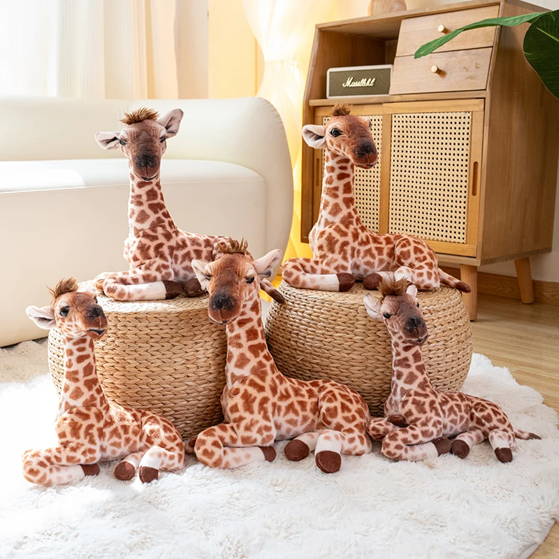 25/30cm Plush Pillow Stuffed Doll Lovely Real Life Giraffe Christmas Gift Kawaii Room Decoration Big Size